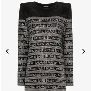 Balmain Crystal Logo Dress